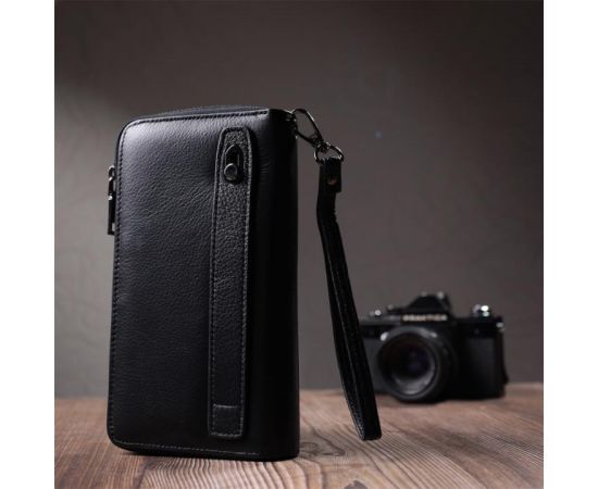 Купить Мужской клатч с блоком для карт из натуральной кожи ST Leather 22694 Черный, фото , изображение 11, характеристики, отзывы