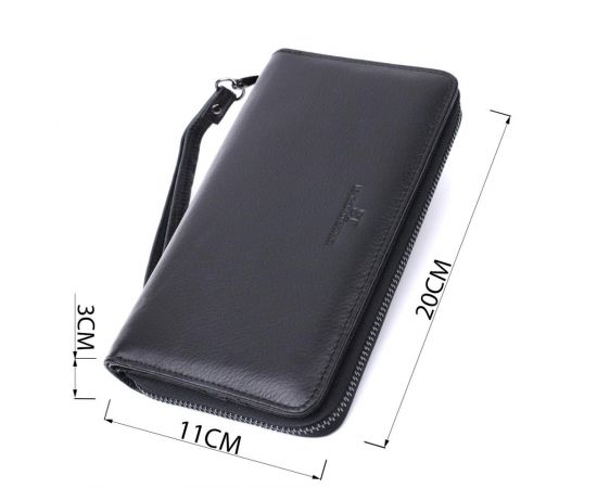Купить Мужской клатч с блоком для карт из натуральной кожи ST Leather 22694 Черный, фото , изображение 3, характеристики, отзывы