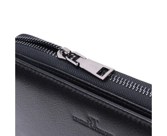 Купить Мужской клатч с блоком для карт из натуральной кожи ST Leather 22694 Черный, фото , изображение 5, характеристики, отзывы