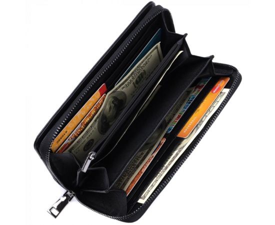 Купить Мужской клатч с блоком для карт из натуральной кожи ST Leather 22694 Черный, фото , изображение 9, характеристики, отзывы