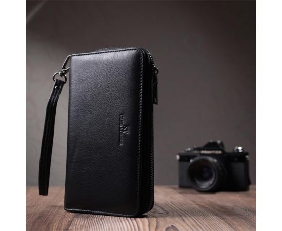 Купить Мужской клатч с блоком для карт из натуральной кожи ST Leather 22694 Черный, фото , изображение 10, характеристики, отзывы