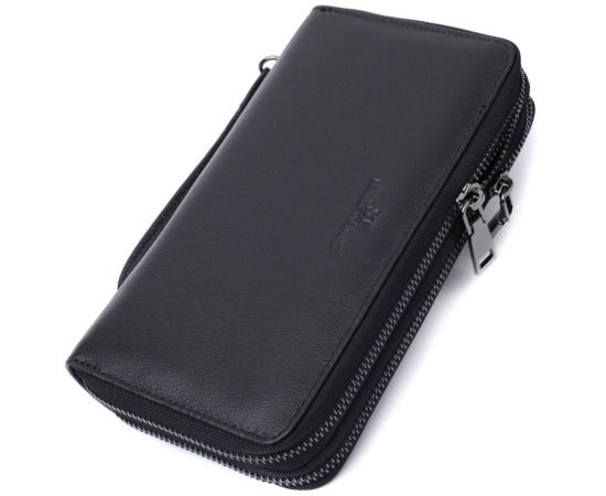 Купить Стильный мужской клатч на два отделения из натуральной кожи ST Leather 22700 Черный, фото , характеристики, отзывы