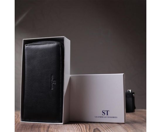 Купить Стильный мужской клатч на два отделения из натуральной кожи ST Leather 22700 Черный, фото , изображение 12, характеристики, отзывы