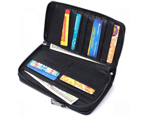 Купить Стильный мужской клатч на два отделения из натуральной кожи ST Leather 22700 Черный, фото , изображение 7, характеристики, отзывы