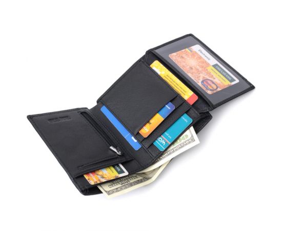 Купить Вертикальное мужское портмоне из натуральной кожи ST Leather 22733 Черный, фото , изображение 7, характеристики, отзывы