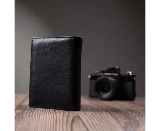 Купить Вертикальное мужское портмоне из натуральной кожи ST Leather 22733 Черный, фото , изображение 10, характеристики, отзывы