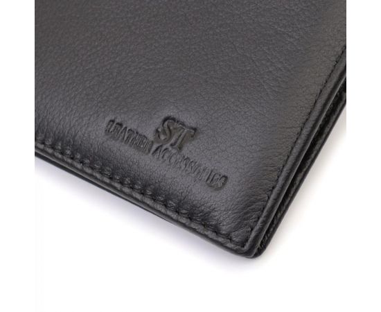 Купить Мужское портмоне из натуральной кожи ST Leather 22734 Черный, фото , изображение 5, характеристики, отзывы