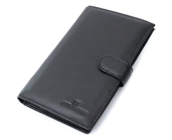 Купить Универсальный мужской бумажник для денег и документов из натуральной кожи ST Leather 22735 Черный, фото , характеристики, отзывы