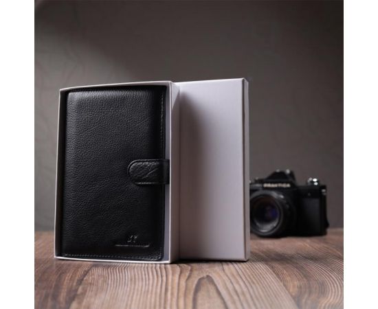 Купить Универсальный мужской бумажник для денег и документов из натуральной кожи ST Leather 22735 Черный, фото , изображение 12, характеристики, отзывы