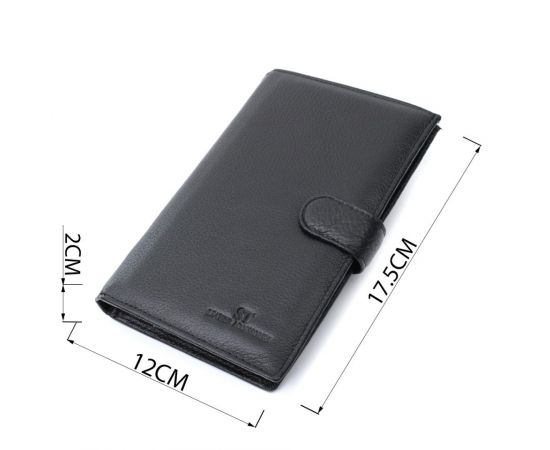 Купить Универсальный мужской бумажник для денег и документов из натуральной кожи ST Leather 22735 Черный, фото , изображение 3, характеристики, отзывы