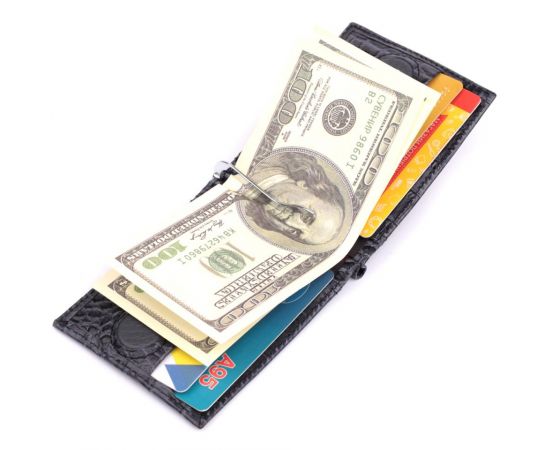 Купить Практичный мужской кошелек-зажим из натуральной кожи KARYA 22851 Серый, фото , изображение 8, характеристики, отзывы