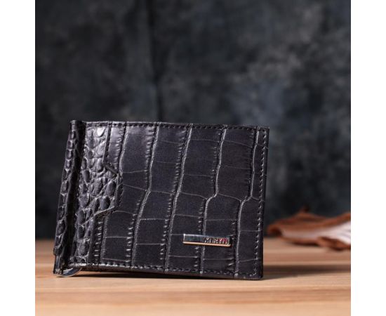 Купить Практичный мужской кошелек-зажим из натуральной кожи KARYA 22851 Серый, фото , изображение 10, характеристики, отзывы