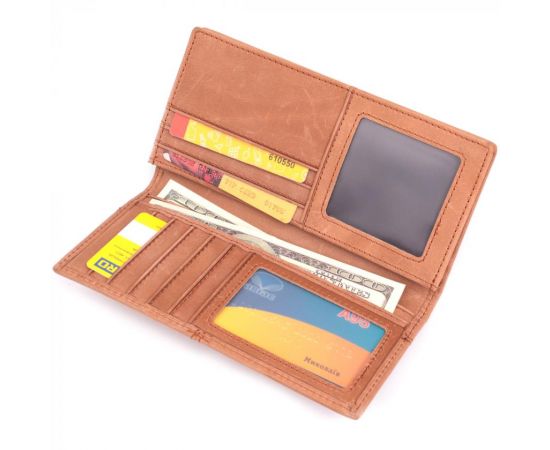 Купить Кошелек унисекс в винтажной натуральной коже 22853 Vintage Рыжий, фото , изображение 6, характеристики, отзывы
