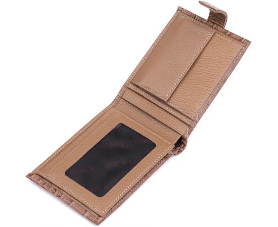 Купить Вместительный мужской кошелек из натуральной кожи KARYA 22854 Коричневый, фото , изображение 6, характеристики, отзывы