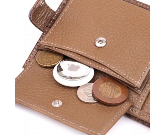 Купить Вместительный мужской кошелек из натуральной кожи KARYA 22854 Коричневый, фото , изображение 8, характеристики, отзывы