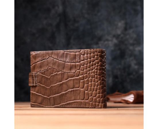 Купить Вместительный мужской кошелек из натуральной кожи KARYA 22854 Коричневый, фото , изображение 10, характеристики, отзывы