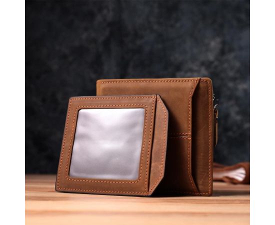 Купить Практичный кошелек для мужчин из натуральной кожи 22856 Vintage Коричневый, фото , изображение 11, характеристики, отзывы