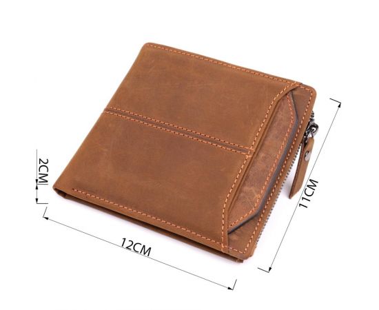 Купить Практичный кошелек для мужчин из натуральной кожи 22856 Vintage Коричневый, фото , изображение 3, характеристики, отзывы