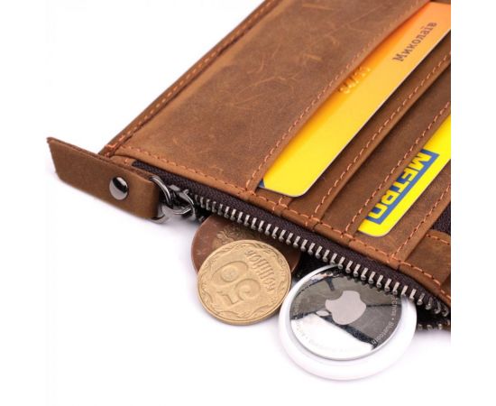 Купить Практичный кошелек для мужчин из натуральной кожи 22856 Vintage Коричневый, фото , изображение 8, характеристики, отзывы