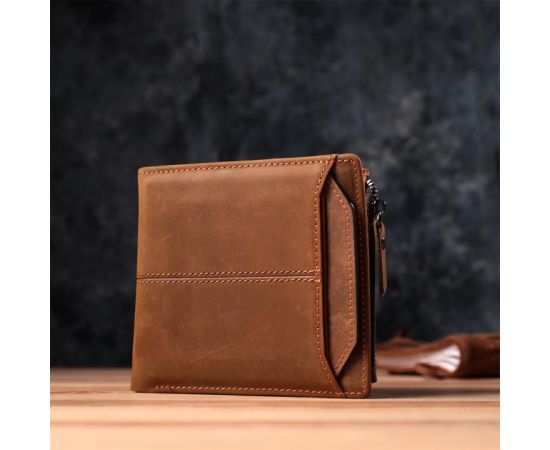 Купить Практичный кошелек для мужчин из натуральной кожи 22856 Vintage Коричневый, фото , изображение 9, характеристики, отзывы