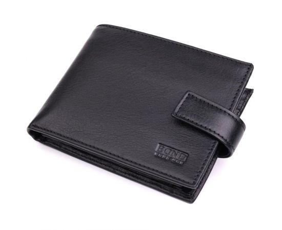 Купить Вместительный мужской кошелек из натуральной кожи BOND 22861 Черный, фото , характеристики, отзывы