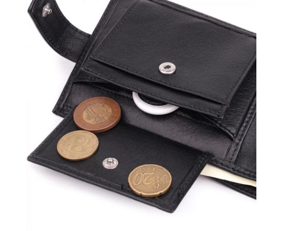 Купить Вместительный мужской кошелек из натуральной кожи BOND 22861 Черный, фото , изображение 8, характеристики, отзывы