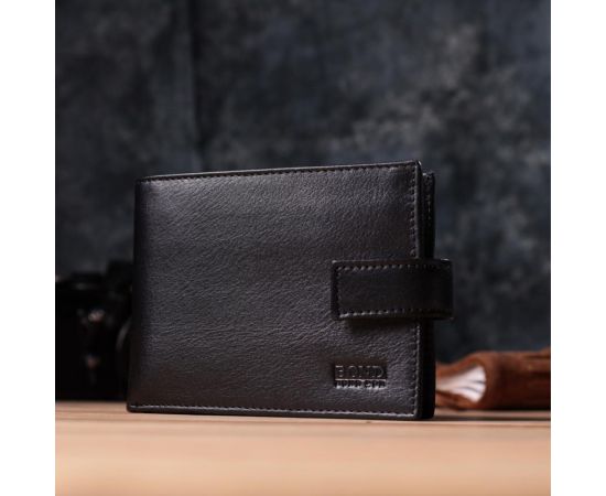 Купить Вместительный мужской кошелек из натуральной кожи BOND 22861 Черный, фото , изображение 9, характеристики, отзывы