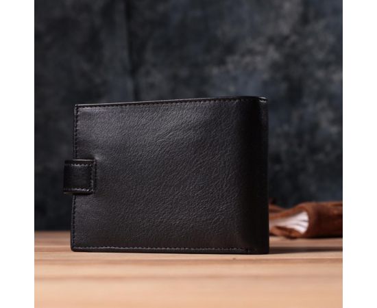 Купить Вместительный мужской кошелек из натуральной кожи BOND 22861 Черный, фото , изображение 10, характеристики, отзывы