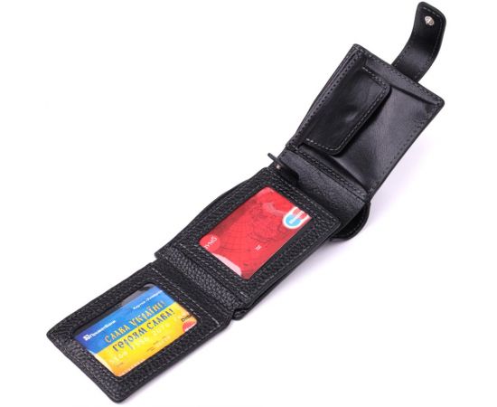 Купить Стильное портмоне из люксовой зернистой кожи флотар GRANDE PELLE 22875 Черный, фото , изображение 7, характеристики, отзывы