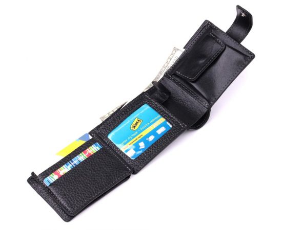 Купить Стильное портмоне из люксовой зернистой кожи флотар GRANDE PELLE 22875 Черный, фото , изображение 8, характеристики, отзывы