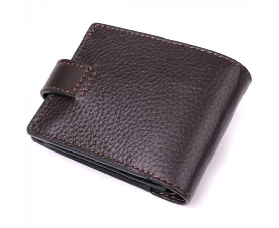 Купить Практичное портмоне из люксовой зернистой кожи флотар GRANDE PELLE 22876 Коричневый, фото , изображение 2, характеристики, отзывы