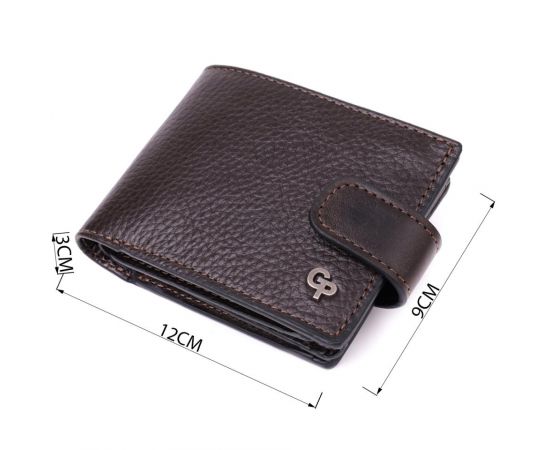 Купить Практичное портмоне из люксовой зернистой кожи флотар GRANDE PELLE 22876 Коричневый, фото , изображение 3, характеристики, отзывы