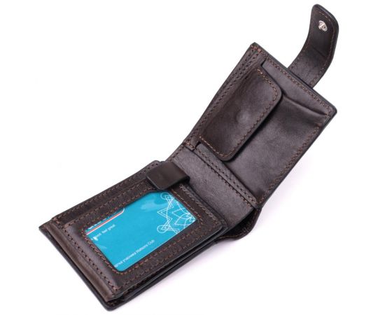 Купить Практичное портмоне из люксовой зернистой кожи флотар GRANDE PELLE 22876 Коричневый, фото , изображение 6, характеристики, отзывы