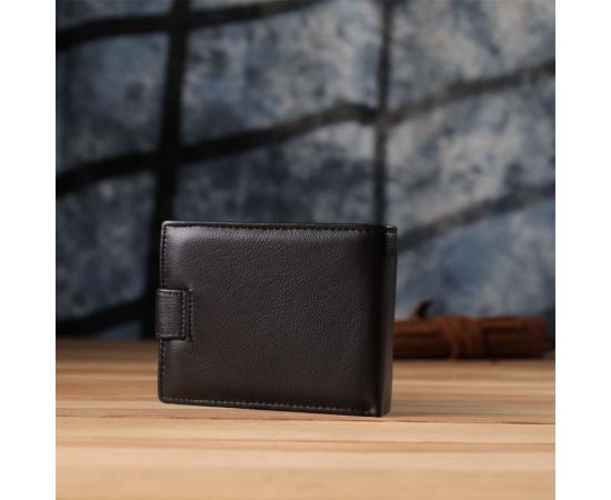 Купить Вместительный мужской бумажник горизонтального формата из натуральной кожи ST Leather 23090 Черный, фото , изображение 11, характеристики, отзывы
