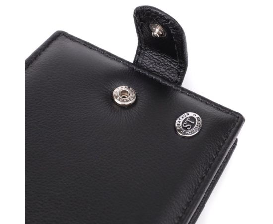 Купить Вместительный мужской бумажник горизонтального формата из натуральной кожи ST Leather 23090 Черный, фото , изображение 5, характеристики, отзывы