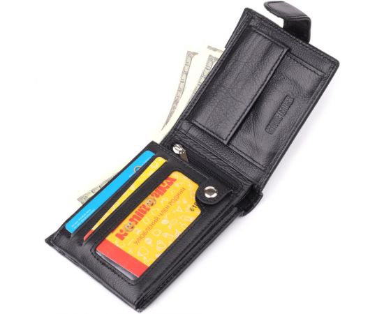 Купить Вместительный мужской бумажник горизонтального формата из натуральной кожи ST Leather 23090 Черный, фото , изображение 6, характеристики, отзывы