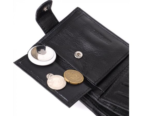 Купить Вместительный мужской бумажник горизонтального формата из натуральной кожи ST Leather 23090 Черный, фото , изображение 9, характеристики, отзывы