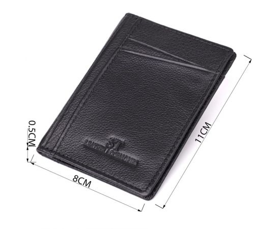 Придбати Мужской кошелек для карточек из натуральной кожи ST Leather 23091 Черный, image , зображення 3, характеристики, відгуки