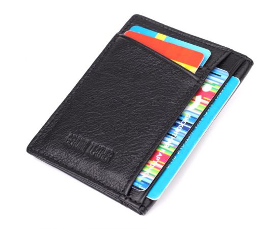 Придбати Мужской кошелек для карточек из натуральной кожи ST Leather 23091 Черный, image , зображення 6, характеристики, відгуки