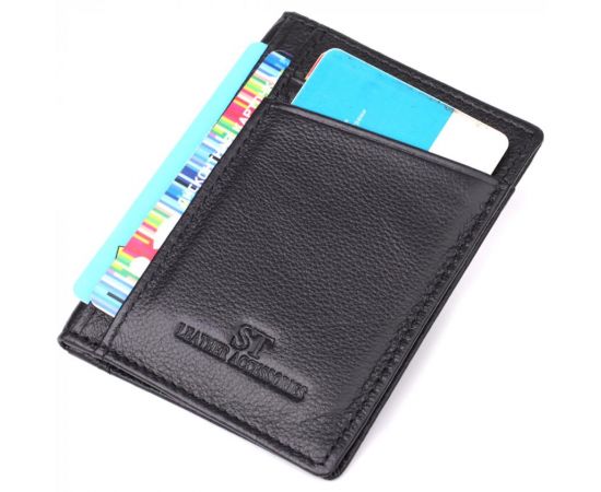 Придбати Мужской кошелек для карточек из натуральной кожи ST Leather 23091 Черный, image , зображення 7, характеристики, відгуки