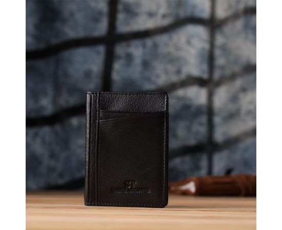 Придбати Мужской кошелек для карточек из натуральной кожи ST Leather 23091 Черный, image , зображення 8, характеристики, відгуки