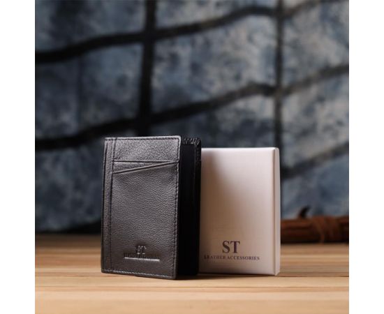 Придбати Мужской кошелек для карточек из натуральной кожи ST Leather 23091 Черный, image , зображення 10, характеристики, відгуки