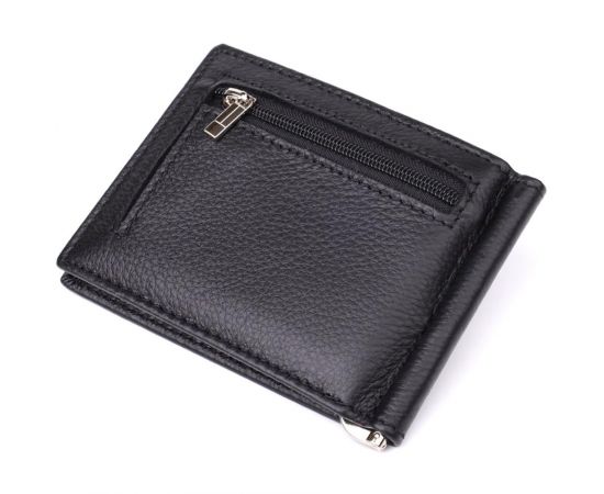 Купить Мужской кошелек с металлическим зажимом из натуральной кожи ST Leather 23092 Черный, фото , изображение 2, характеристики, отзывы