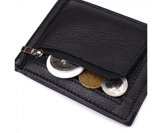 Купить Мужской кошелек с металлическим зажимом из натуральной кожи ST Leather 23092 Черный, фото , изображение 7, характеристики, отзывы