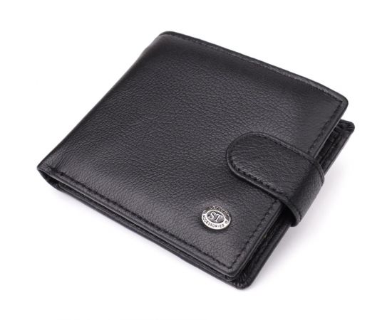 Купить Классический мужской бумажник горизонтального формата из натуральной кожи ST Leather 23094 Черный, фото , характеристики, отзывы