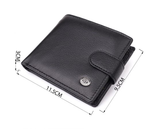 Купить Классический мужской бумажник горизонтального формата из натуральной кожи ST Leather 23094 Черный, фото , изображение 3, характеристики, отзывы