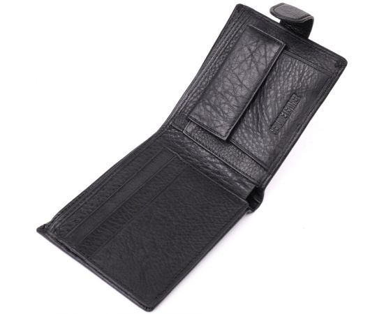 Купить Классический мужской бумажник горизонтального формата из натуральной кожи ST Leather 23094 Черный, фото , изображение 6, характеристики, отзывы