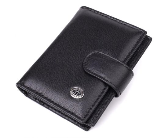 Купить Компактный мужской бумажник вертикального формата из натуральной кожи ST Leather 23095 Черный, фото , характеристики, отзывы