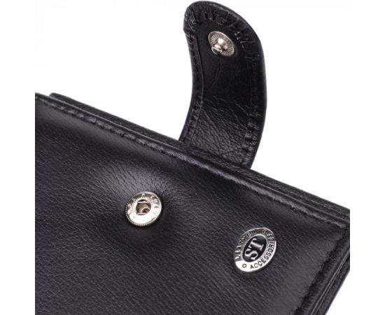 Купить Компактный мужской бумажник вертикального формата из натуральной кожи ST Leather 23095 Черный, фото , изображение 5, характеристики, отзывы