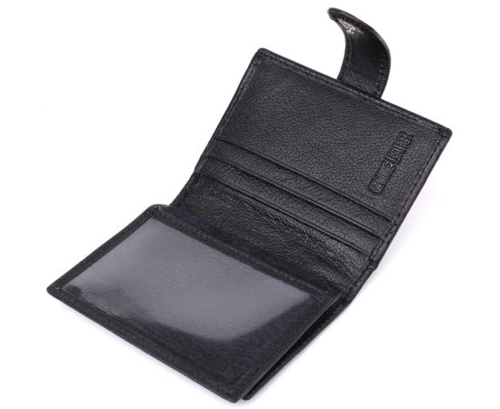 Купить Компактный мужской бумажник вертикального формата из натуральной кожи ST Leather 23095 Черный, фото , изображение 7, характеристики, отзывы